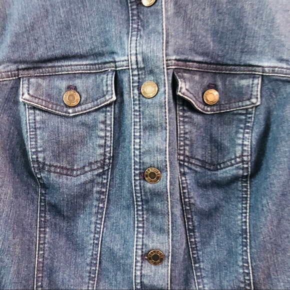 Talbots Blue Jean Jacket with Ruffle Hem - Picture 4 of 10